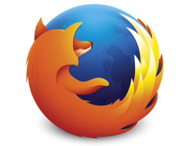 Firefox logo which is firey fox around the world