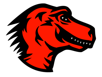 mozilla logo which is a red dinosaur head